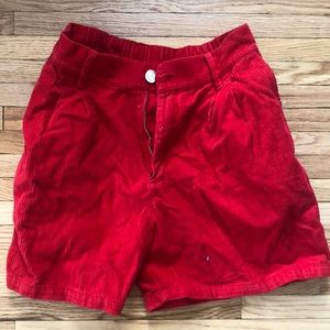 Big bud press red corduroy shorts